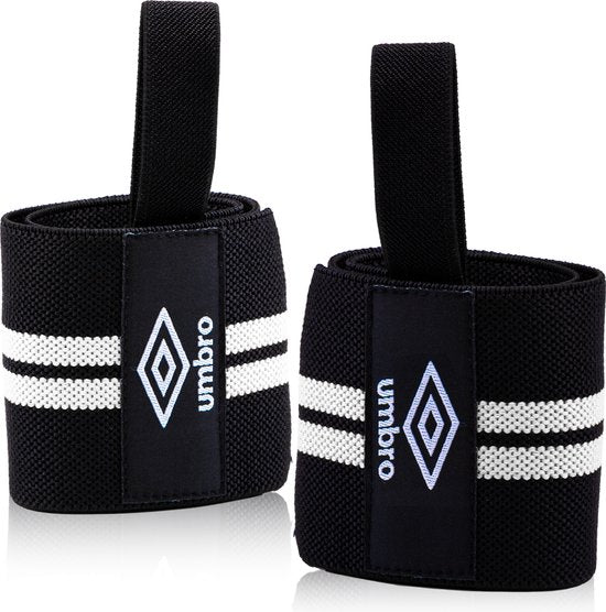 Poignets Umbro - 2 pièces - Protège-poignets - Entraînement musculaire et fitness - Blanc/Noir