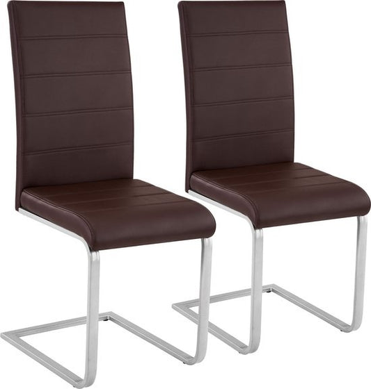 tectake® - set de 2 chaises de salle à manger Bettina brown - 402552