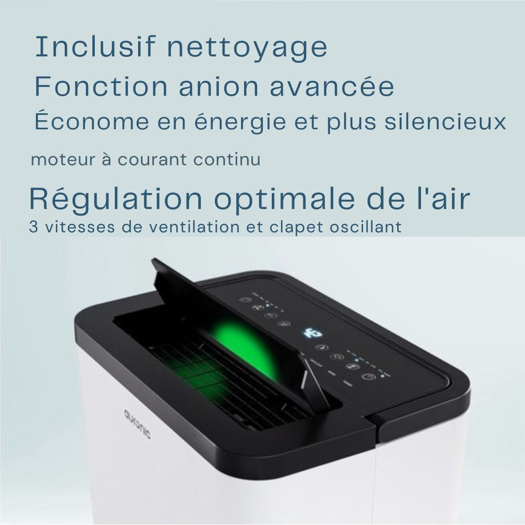 Déshumidificateur Auronic - Compact Pro Plus - 24L - Chambre à coucher, salle de bain, salon et bureau - Hydratant pour l'intérieur - Blanc