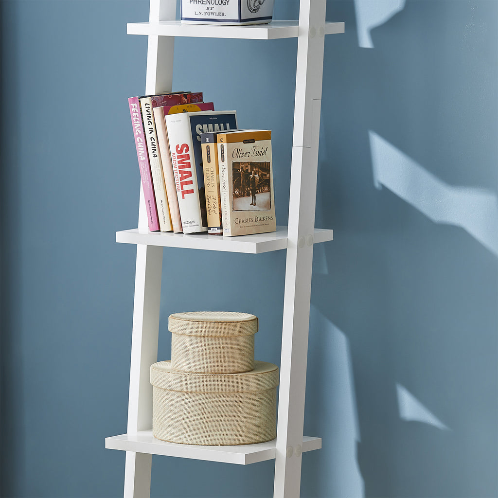 Étagère en échelle SoBuy FRG15-W - Blanche - 4 tablettes - 33 x 23 x 180 cm