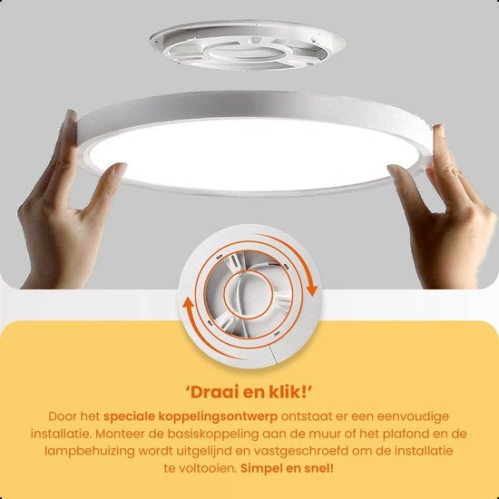 Goliving Plafonnier - Plafonnier - Led - Extra fin - Lumière blanc chaud - Chambre - Salle de bain - Salon - Ø 23cm - Blanc