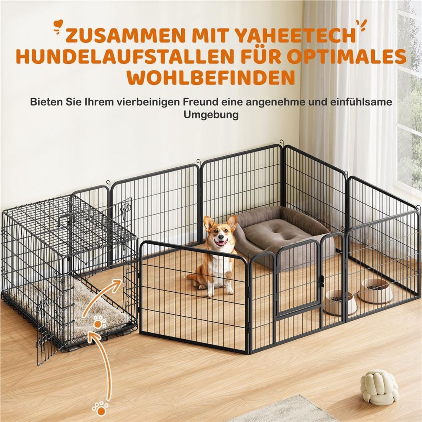 Cage pliable pour chien Yaheetech 90 x 56 x 63 cm - Noire - Avec cloison, tiroir de fond et 2 portes