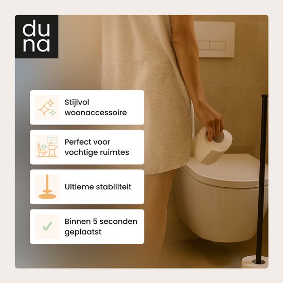 Porte-rouleau Duna - Porte-rouleau de WC - Porte-rouleau de toilettes - Sur pied - Sans perçage - Noir