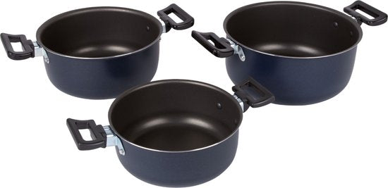 Bo-Camp - Batterie de cuisine - Rondo - 3 pièces - Acier au carbone