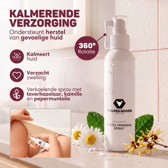 Vulpes Goods®BabyCare - Kit post-partum pour la récupération après l'accouchement - Biberon Peri, spray à l'hamamélis, protège-slips à l'hamamélis, sous-vêtements post-partum et coussinets rafraîchissants – Cadeau de naissance pour maman – Kit post-partum