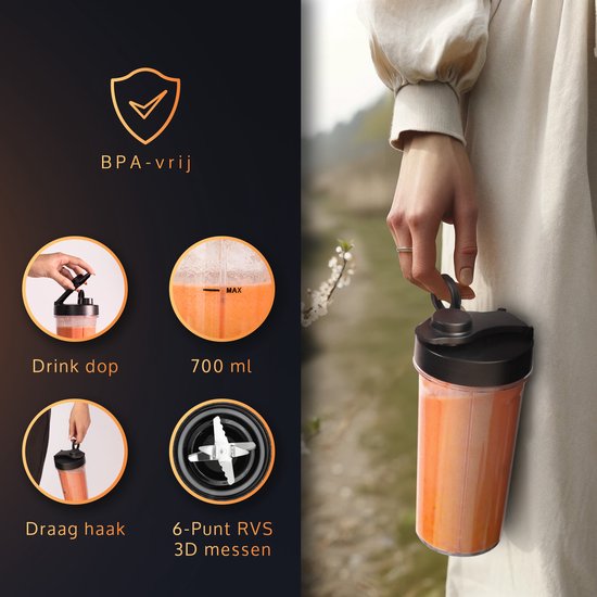 JAP Appliances AeroBlend (Attachment) - Deux tasses à emporter - 700 ML