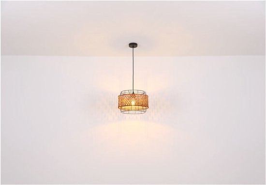 Lampadaire GINA Metal 151.0cm Matt Black | Bamboo E27 1-Light