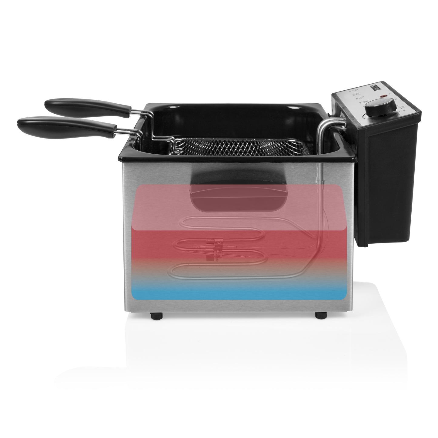 Friteuse Princess 185000 - 5 L - 3 270 W - 3 paniers à friture - Acier inoxydable/Noir