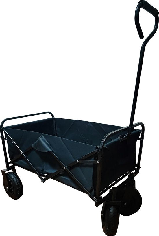 Chariot de jardin à pneus gonflables - Pliable - Noir 100 kg