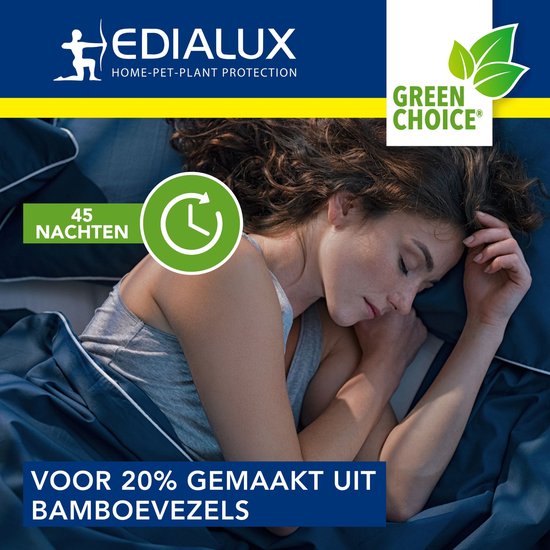 Diffuseur Edialux Citronnelle avec recharge, mélange de 4 huiles essentielles, recharge incluse, sans danger pour les enfants, favorise le sommeil, 45 nuits de repos ininterrompu, écologique et sans produits chimiques.