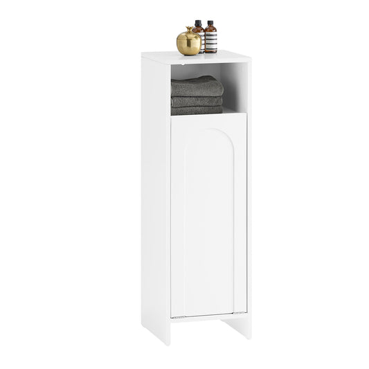 Armoire de salle de bain - SoBuy - Avec sac à linge pliable - max 17 kg - 30 x 30 x 97 cm - Blanc