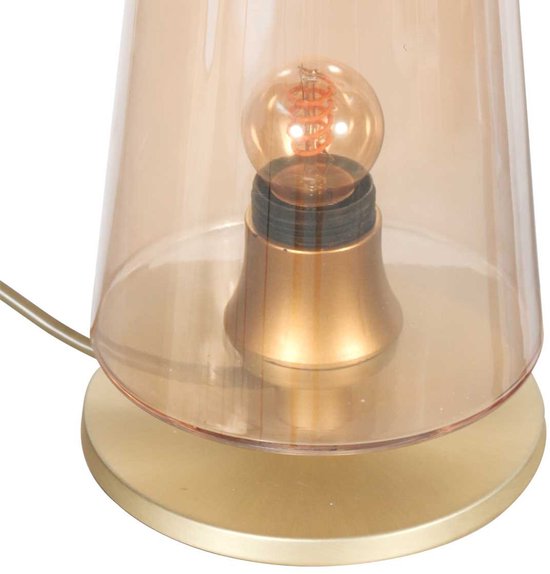 Lampe de table Ancilla 3103ME en laiton, douille E27, allumage/extinction par effleurement - Design classique de Steinhauer - Fabriquée en métal, verre et composants électroniques - Cordon de 180 cm - Pour usage intérieur