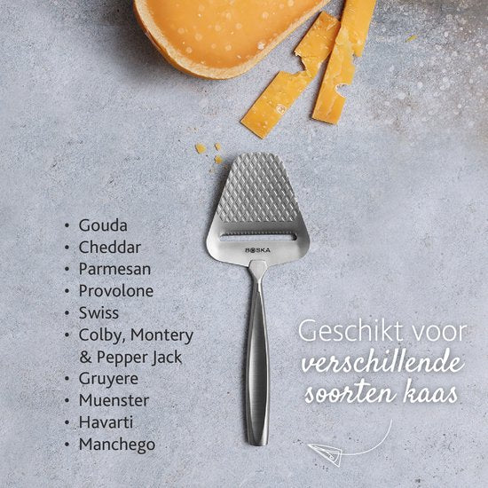 Boska Trancheur de fromage Monaco+ - Trancheur de fromage design - Lauréat - Trancheur de fromage à pâte dure - acier inoxydable - Trancheur de fromage lavable au lave-vaisselle - Conseil cadeau - Ustensiles de cuisine - Accessoires de cuisine - Garantie