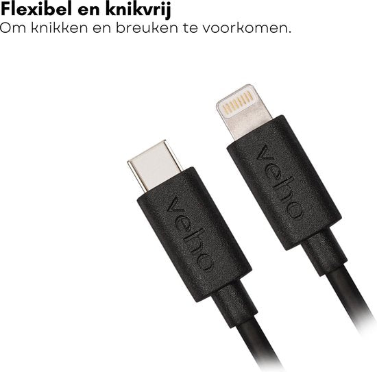 Veho Câble de recharge et de synchronisation USB-C™ vers Lightning pour iPhone - 20cm