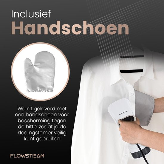 FLOWSTEAM® Luxury Clothes steamer - Défroisseur à main - Vêtements à la vapeur - Snow White Edition