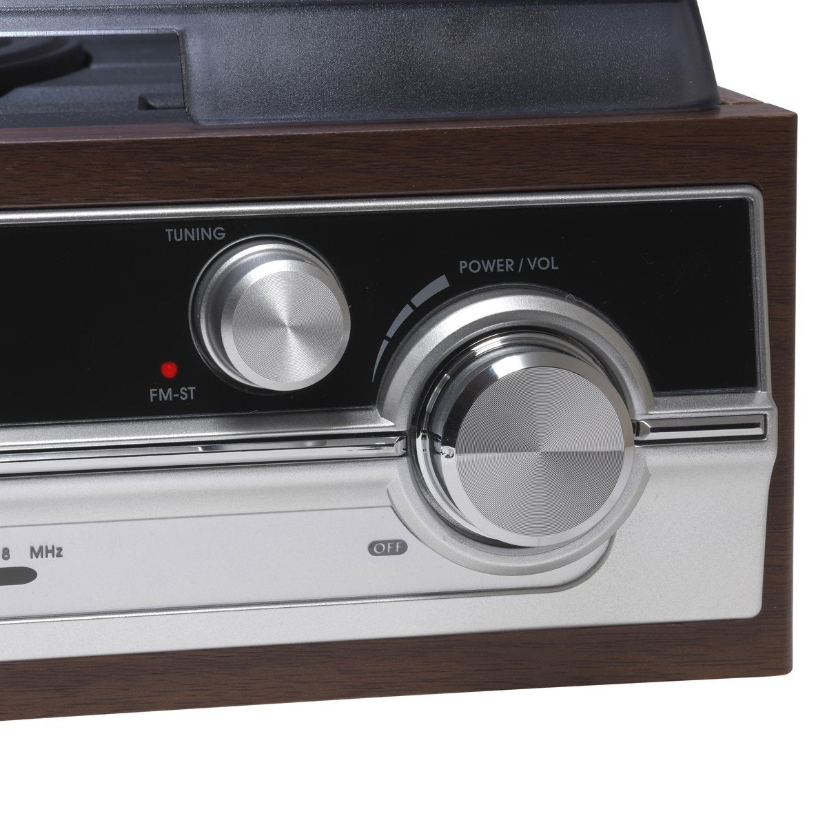 Tourne-disque rétro - Denver - Haut-parleurs intégrés - VPR190 - Bois/Argent
