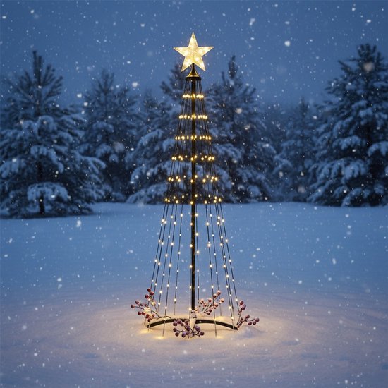 Arbre de Noël extérieur LED 150 cm avec 154 LED blanc chaud