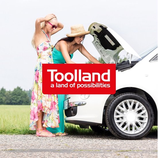 Toolland Chargeur de batterie 12/24 V, avec booster/aide au démarrage 9 A, avec protection thermique contre les surcharges, ampèremètre - boîtier métallique, rouge