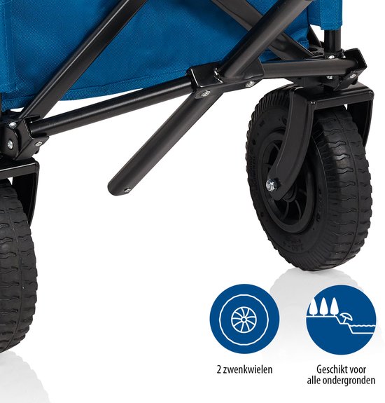 Chariot pliable - Chariot à roues pneumatiques - 43 x 21 x 80 cm - Capacité de charge jusqu'à 70 kg - Châssis en accordéon ultra-robuste - Plateau de fond et sac de rangement inclus - Chariot de traction, chariot de transport et chariot de plage pour le c