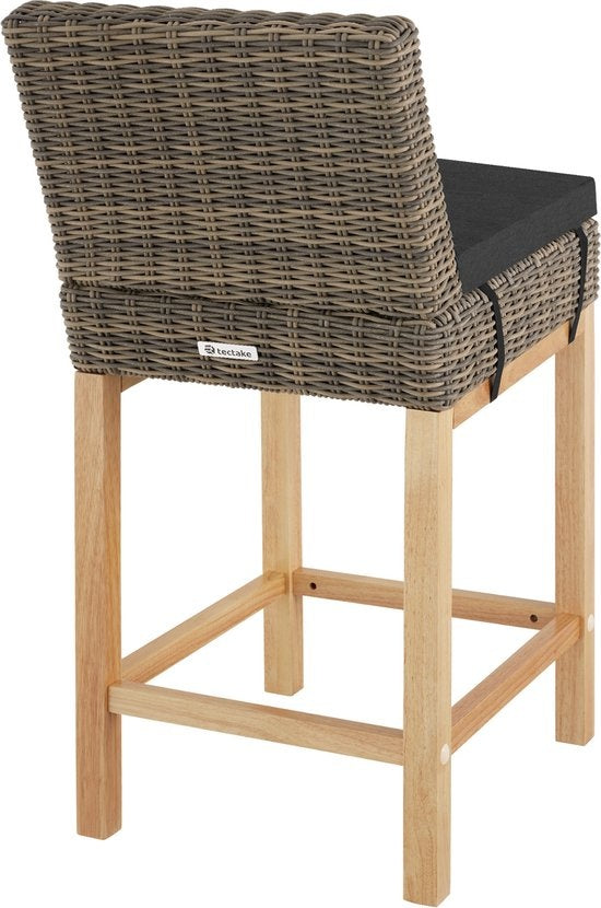 tectake® - Tabouret de bar en osier Latina - Chaise haute - Tabouret - Tabouret de cuisine - naturel - 404801 - poly-rattan