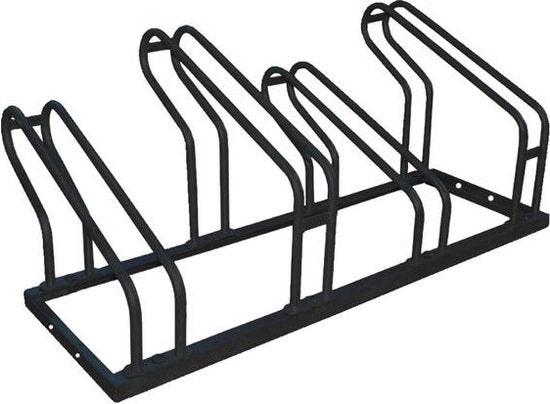 BRASQ Porte-vélos pour 4 vélos - Support pour vélos - Support pour vélos - Support pour vélos pour le sol Comprend le matériel de fixation - Noir