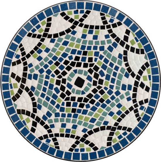 Banc de jardin AXI Margot Mosaïque multicolore – Banc de jardin en métal – 107 x 54 x 92 cm – Banc de jardin pour 2 personnes – Aspect mosaïque – Incrusté de carreaux de céramique – Pour le jardin, la terrasse et le balcon