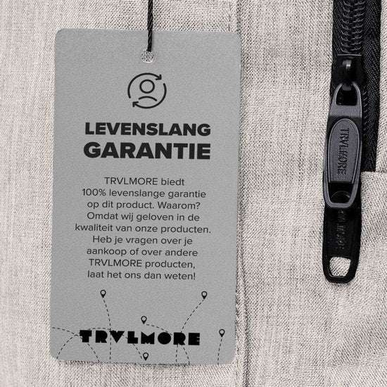 TRVLMORE Sac à dos à vie - Sac à dos avec compartiment pour ordinateur portable 17 pouces - Cartable - Résistant aux éclaboussures - Hommes et femmes - Garçons et filles - 36L - Champagne