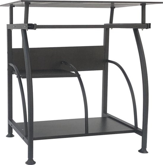 Bureau table ordinateur portable - gain de place - 70 cm x 50 cm - noir