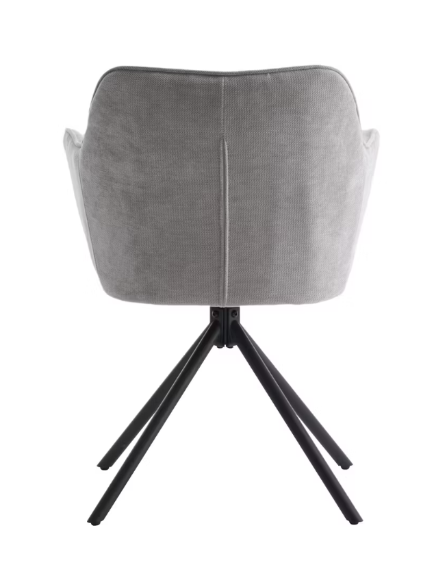 Criks Design Chaise de salle à manger pivotante Preston - 80,5x58x59 cm - Pieds noirs - Lot de 2