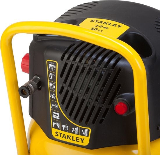 Stanley Compressor, olievrije luchtcompressor, verticaal, 2 pk, 10 bar, tankinhoud 50 L