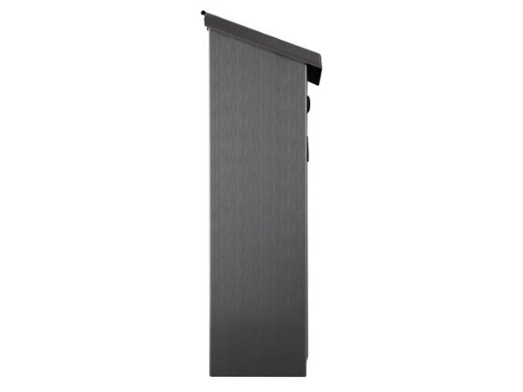 Perel Brievenbus Monaco, wandmontage, met naamplaatje, incl. 2 sleutels, afmetingen (H x B x D) 36.8 x 36.5 x 10 cm, zilverkleurig