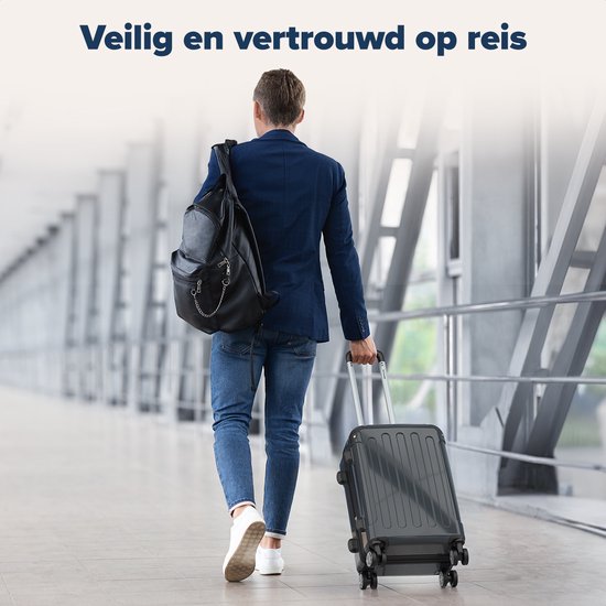 TRVLMORE Valise à main - 45L - Serrure TSA - Léger - Extensible - Trolley - 54x36x22cm - Gris foncé