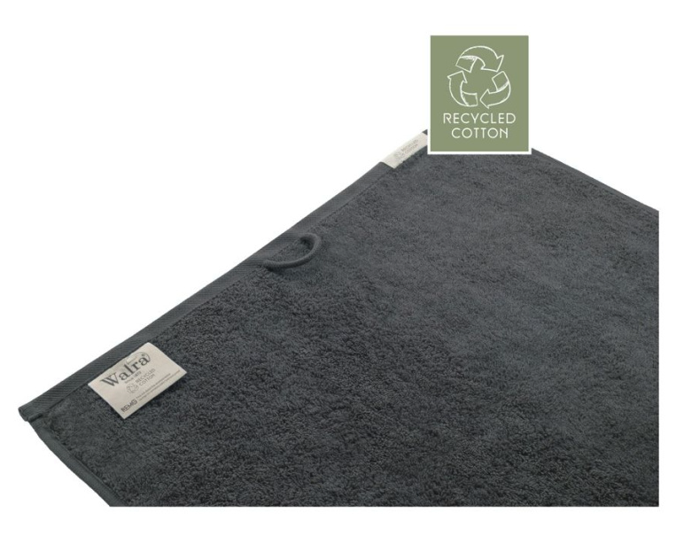 Walra - Serviette de bain en coton recyclé - Anthracite (Gris) - 60 x 110 cm - Lot de 10 - Coton recyclé durable