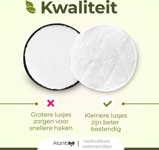 12 pièces de tampons en coton réutilisables - tampons en coton doux et lavables - durables et biologiques - sac de lavage inclus