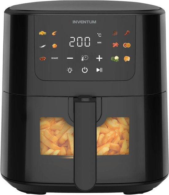 Friteuse à air chaud Inventum GF502HLDB - 5 L - Fenêtre de visualisation - 11 programmes - 70-200 °C - Jusqu'à 5 personnes - Noir - Coupe du monde