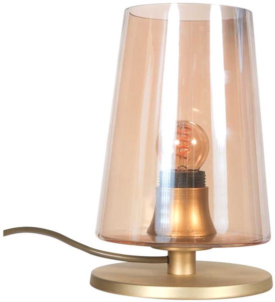 Lampe de table Ancilla 3103ME en laiton, douille E27, allumage/extinction par effleurement - Design classique de Steinhauer - Fabriquée en métal, verre et composants électroniques - Cordon de 180 cm - Pour usage intérieur