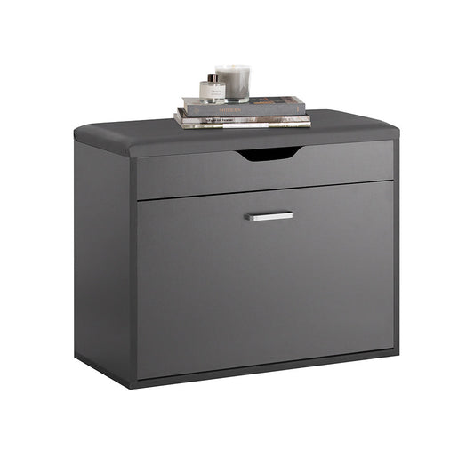 SoBuy Meuble à chaussures avec siège - 1 tiroir - Max. 120 kg - 60 x 30 x 50 cm - Noir