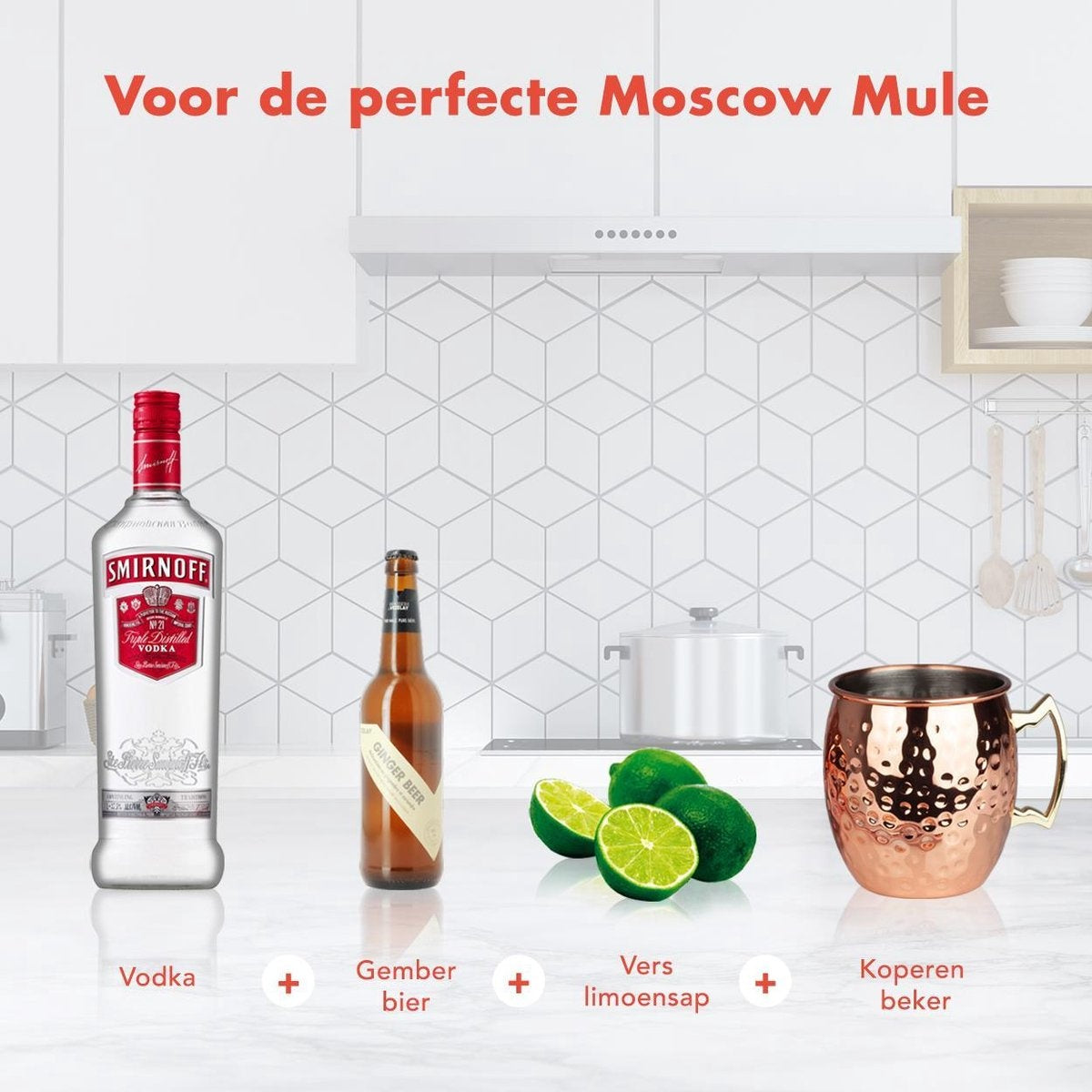 KitchenBrothers Moscow Mule Cups - Verres à cocktail avec pailles - 4 pièces - cuivré - 500ML