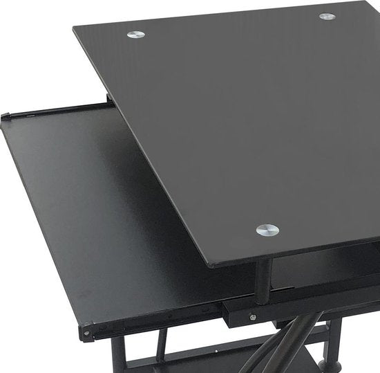 Bureau table ordinateur portable - gain de place - 70 cm x 50 cm - noir