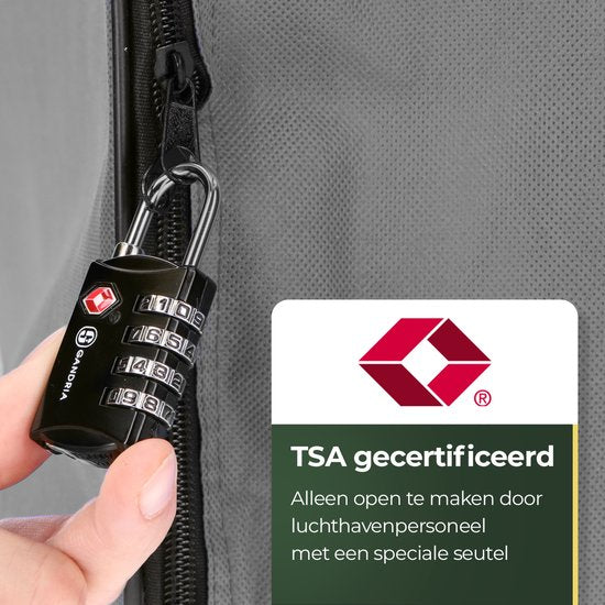 Cadenas de voyage Gandria - Serrure TSA - Serrure de voyage 2 pièces - Cadenas à 4 chiffres - Serrure de valise 4 chiffres - Acier allié au zinc