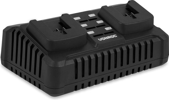 Chargeur rapide double VONROC - Plateforme VPower 20V - Pour batteries 2.0Ah & 4.0Ah
