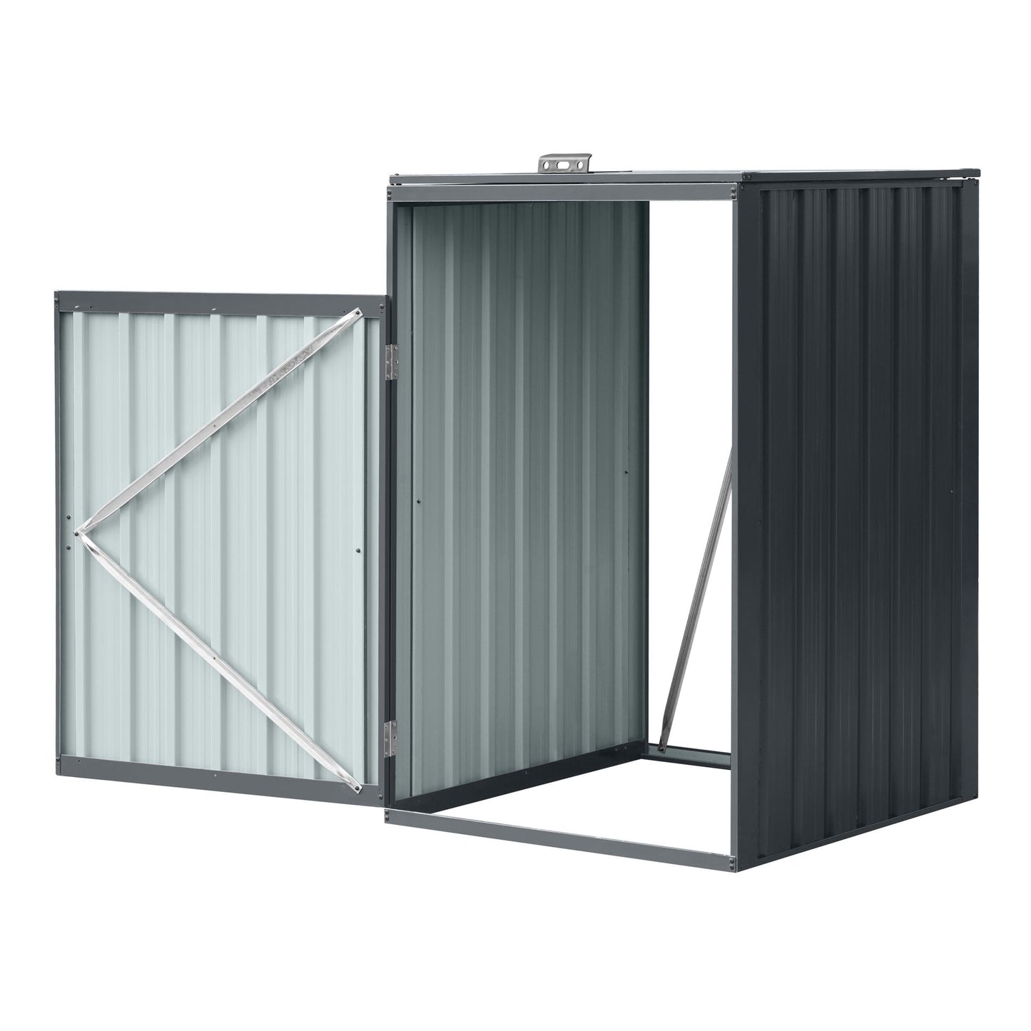 Axi Owen - Abri métallique pour conteneur, couleur anthracite - 1 conteneur - 80 x 80 x 122 cm