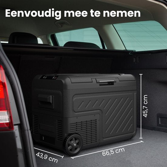 Auronic Electric Cool Box - Compresseur - Avec roues - 12V 230 Volt - Voiture - 40L - Frigobox - Noir/Gris