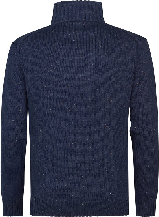Petrol Industries - Pull en maille à demi-zip pour homme Denver - Bleu - Taille L