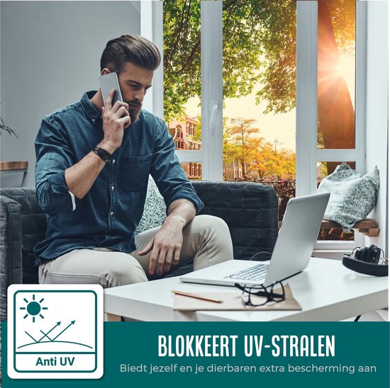 Film de protection solaire pour fenêtres Homewell® - 120 x 300 cm – Isolant et résistant à la chaleur – Protection contre les regards indiscrets – Compatible HR++(+) – Effet miroir à 15 % – Argenté