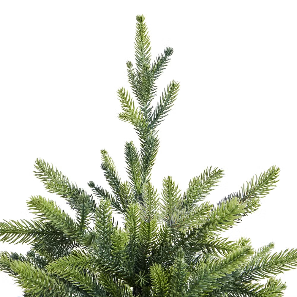 Yaheetech Arbre de Noël Artificiel Mini - 61 cm - avec 62 branches et une base en béton lourd et une couverture décorative en tissu rouge - pour table et rebord de fenêtre - Polyéthylène vert et métal - 58 x 58 x 61 cm