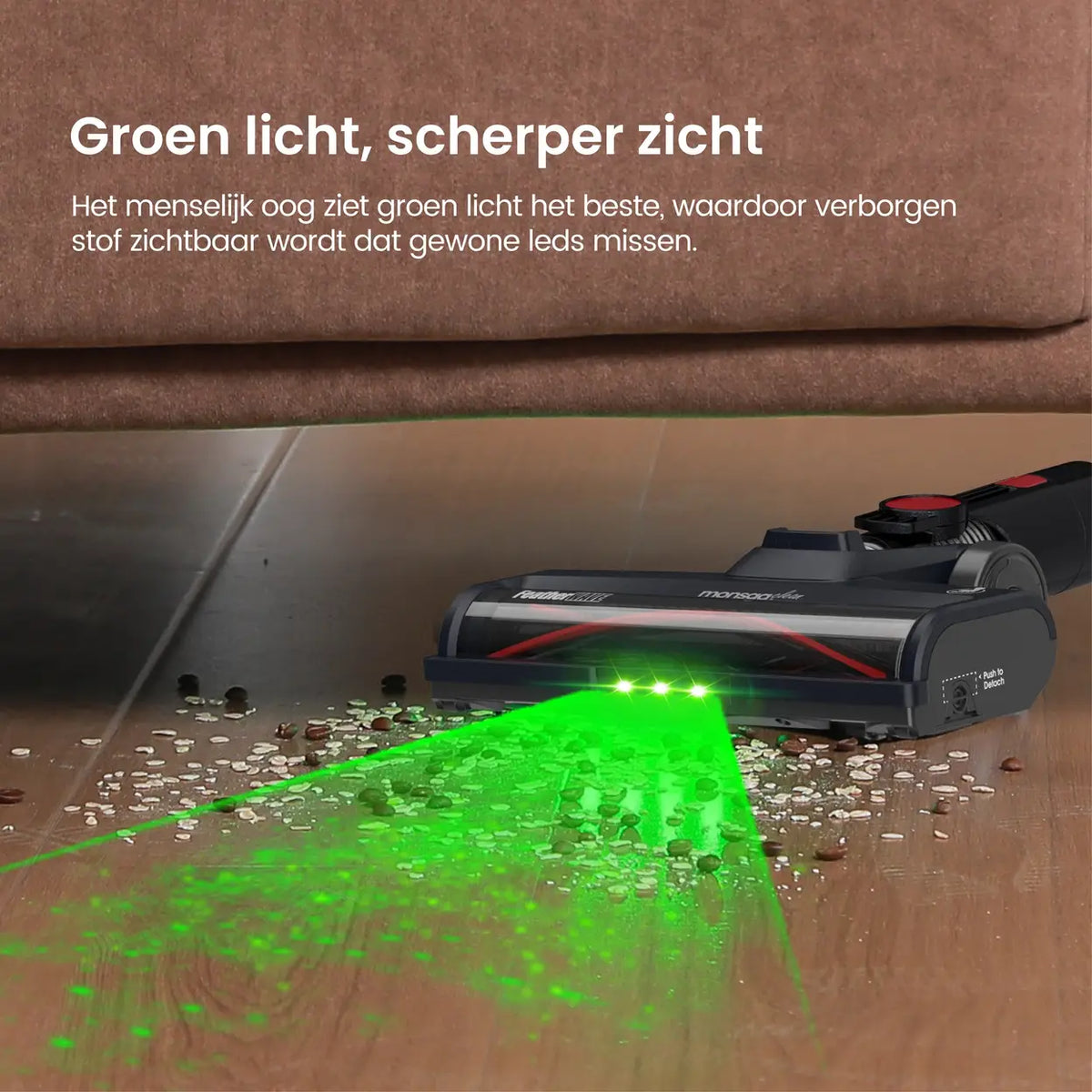 Aspirateur balai sans fil Monsga M100 55 000 Pa - Autonomie de 45 min - Réservoir à poussière de 1,8 L - Écran tactile à LED - Brosse anti-enchevêtrement - Voyant LED vert