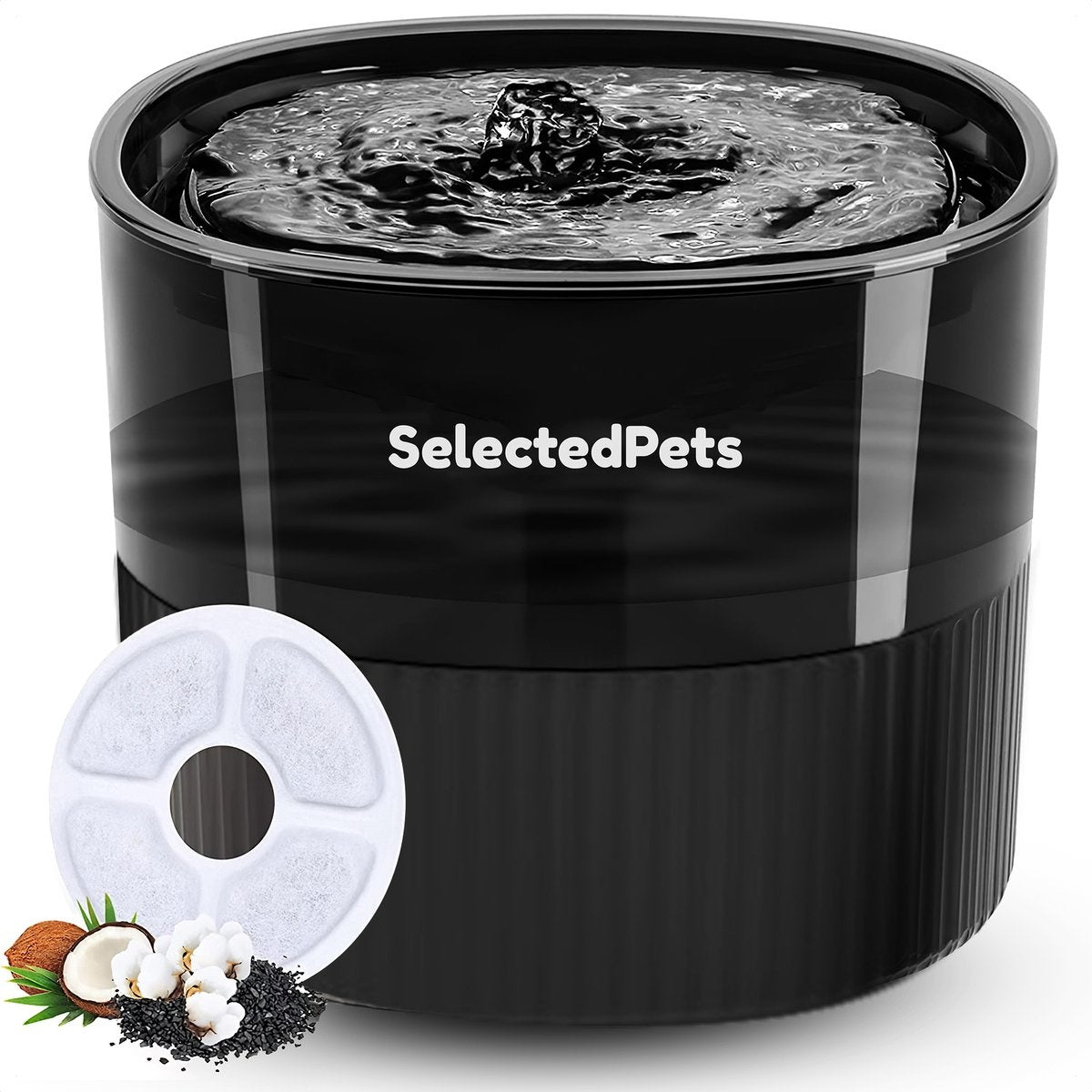 Abreuvoir chat et chien - Noir - 1.8L - Avec filtre