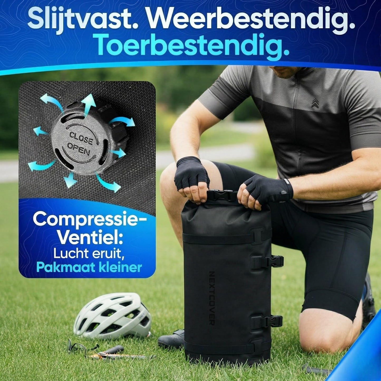 Sac de guidon Nextcover Bikepacking - AquaShield - 10 L - TPU - Noir