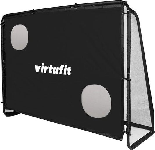 VirtuFit Football Goal Pro avec mur de but - But de football - 220 x 170 x 85 cm - Mur de but avec 2 zones ouvertes - Jouets d'extérieur pour enfants - Pliable - Buts - Montage rapide - Stockage facile